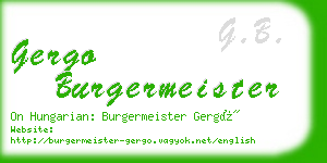 gergo burgermeister business card